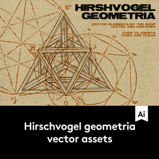 70款 复古1543年德西福格手绘蓝图几何学绘图AI矢量图形设计素材包