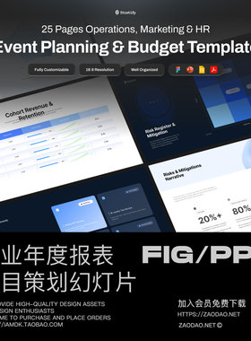 25页企业年度发布会报表项目策划提案幻灯片设计ppt/figma模板