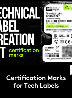 125款国际产品认证技术标签标志Logo图标Ins海报设计矢量模板素材