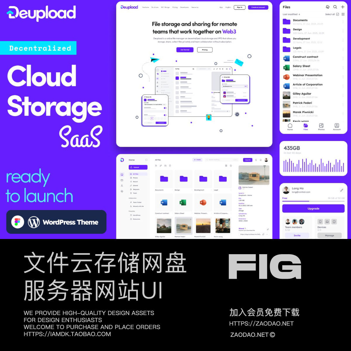 120+屏文件云储存网盘服务器用户界面UI设计Wordpress/Figma模板