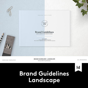 极简主义服装品牌VI手册标志指南INDD画册模板ID板式布局设计素材