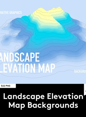Elevation Map Backgrounds 10款抽象等高线渐变山谷丘陵背景素材