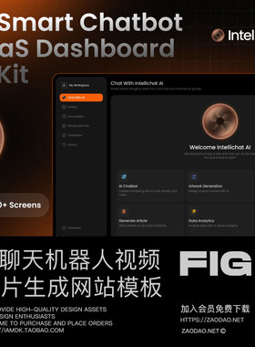 40+屏AI聊天机器人图片视频生成器SaaS仪表盘网站UI设计Figma模板