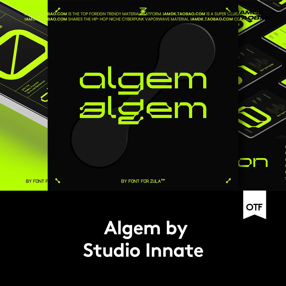 未来科幻科技赛博机能艺术抽象海报标题logo徽标排版英文字体素材