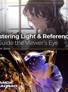 PS Photoshop场景动漫人物角色绘画插画全流程课程 中英文字幕