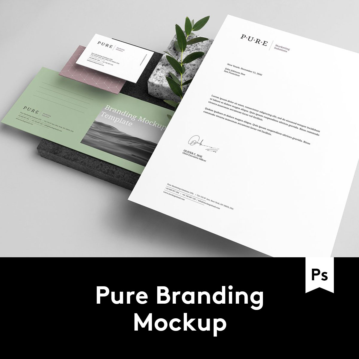 Pure Branding Mockup潮流品牌VI设计办公用品样机 M2020040509