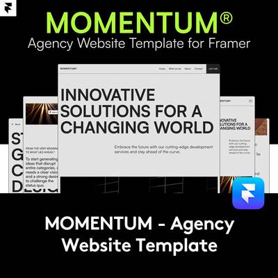 时尚自适应作品集案例企业品牌服务网站WEB UI界面设计Framer模板