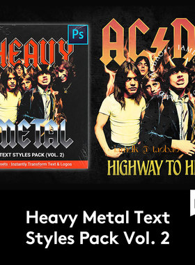 潮流复古巴洛克重金属嘻哈电音封面标题徽标Logo设计PS样式素材