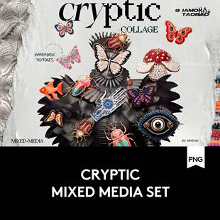 超现实主义复古刺绣手工艺品织唛装饰拼贴PNG免扣图片设计素材