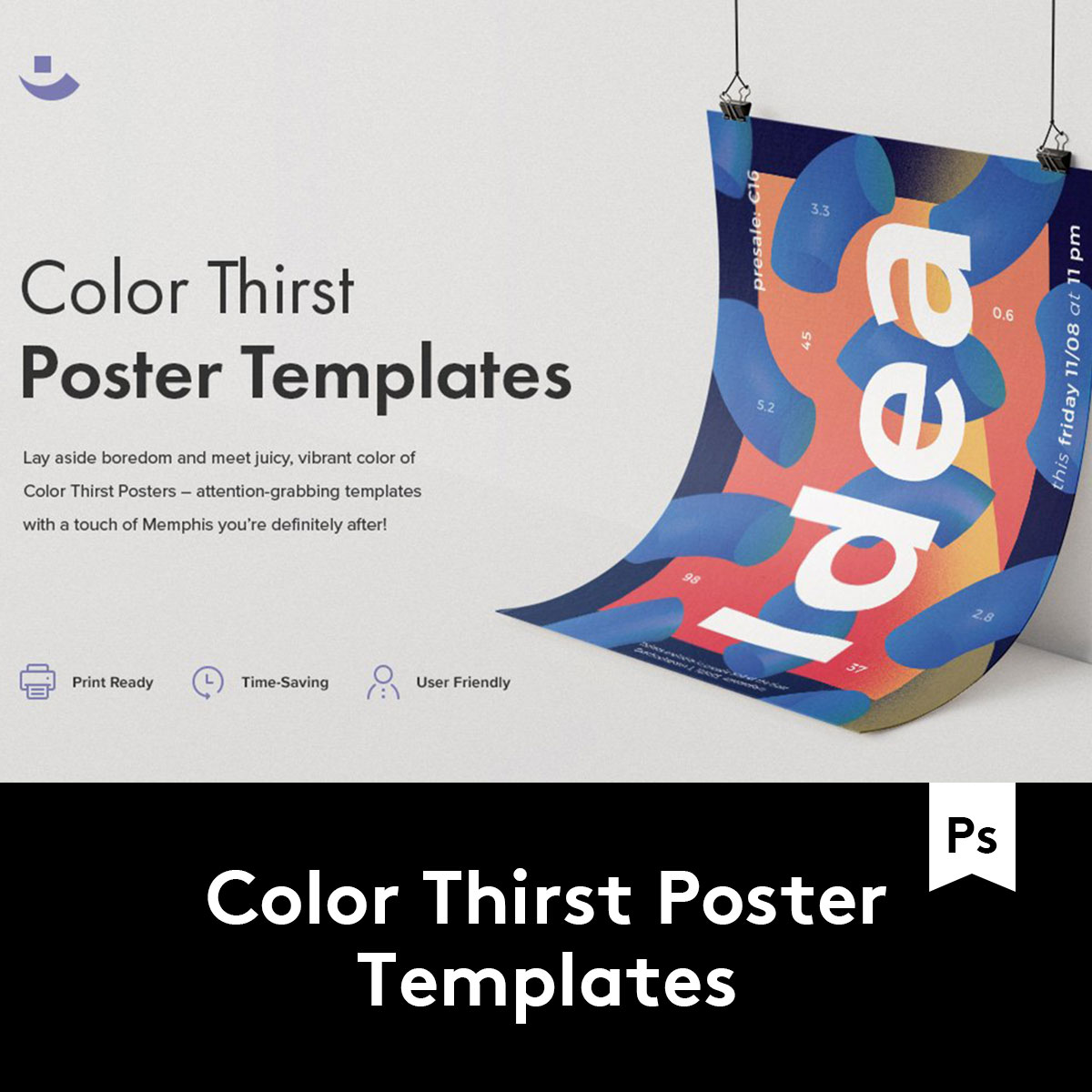 Color Thirst Poster Templates 潮流海报设计PS模板 G2020032801 商务/设计服务 设计素材/源文件 原图主图