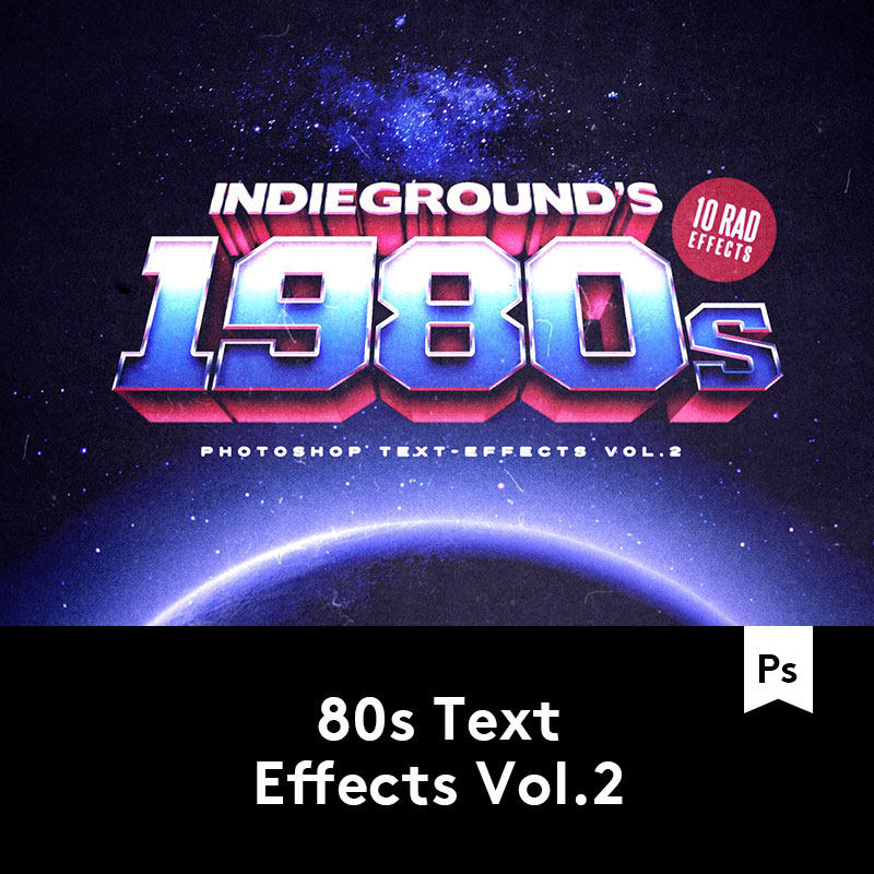 炫酷80年代立体复古效果字体图层样式电影海报主题PS分层设计素材
