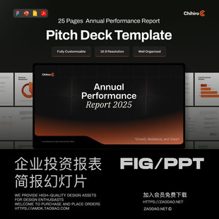 25页极简年度报表简报项目提案策划幻灯片设计ppt/figma模板素材