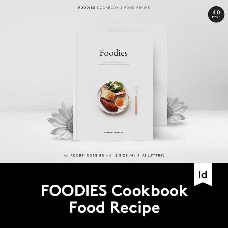时尚简约食品菜品食谱宣传画册杂志设计indd模板id排版平面素材