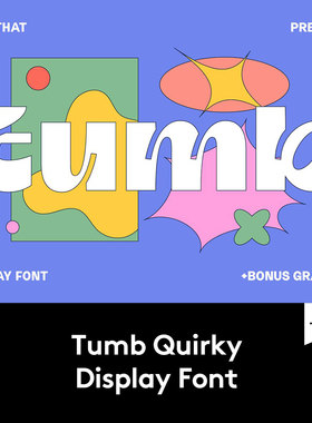 潮流复古趣味粗体逆反差海报画册AIPS英文字体安装包设计素材