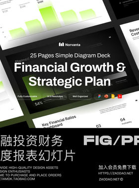 25页金融投资财务年度报表战略策划提案幻灯片设计ppt/figma模板