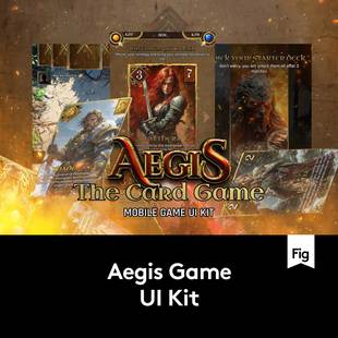 50+屏高级中世纪手机纸牌卡牌游戏APP UI界面设计Figma模板套件