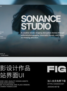 创意视觉冲击摄影设计作品集网站ui界面布局figma/framer模板素材