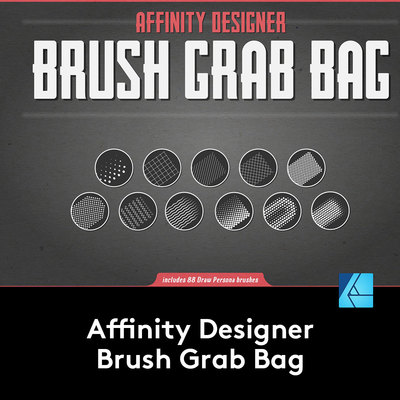 Affinity Designer Brushes 88款复古半调网格点状Affinity笔刷