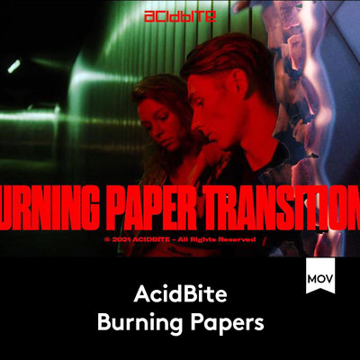 潮流炫酷纸张撕裂燃烧火焰效果视频转场MOV素材 V2021053101