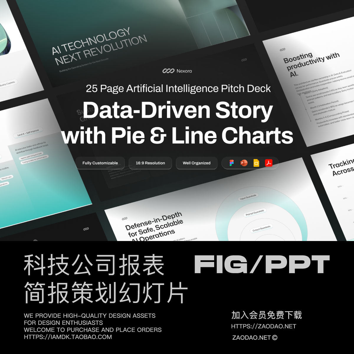 25页科技公司年度数据简报报表项目提案幻灯片设计ppt/figma模板
