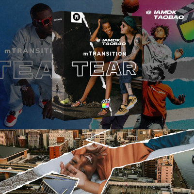 Fcpx插件 50款嘻哈说唱艺术撕纸快闪拼贴定格动画视频过渡特效