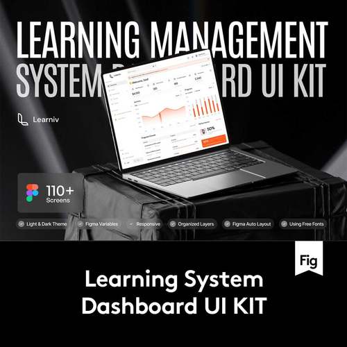 110屏双配色学习教育数据统计看板仪表盘界面WEB UI设计Figma模板