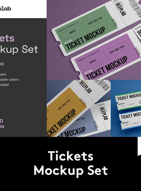 Tickets Mockup Set 17款机票电影门票设计样机模板 M2020041502