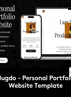 20页极简优雅摄影设计师作品集网站WEB UI界面设计Figma模板素材