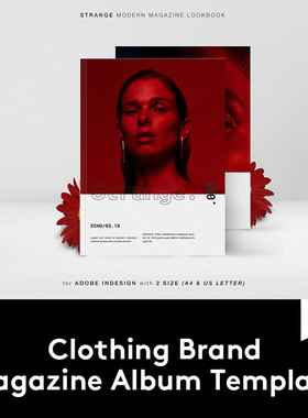 现代潮流国际女性服装品牌宣传杂志画册INDD模板ID设计素材