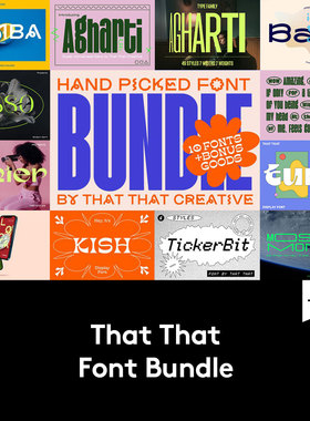 10套现代经典欧洲风海报杂志排版设计逆反差英文字体AIPS安装包