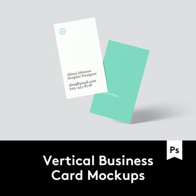 Business Card Mockup 竖版商务名片设计PSD样机模板 M2020042109