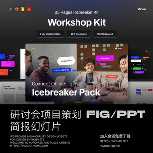 25页创意品牌研讨会项目策划提案报表幻灯片设计figma/ppt模板