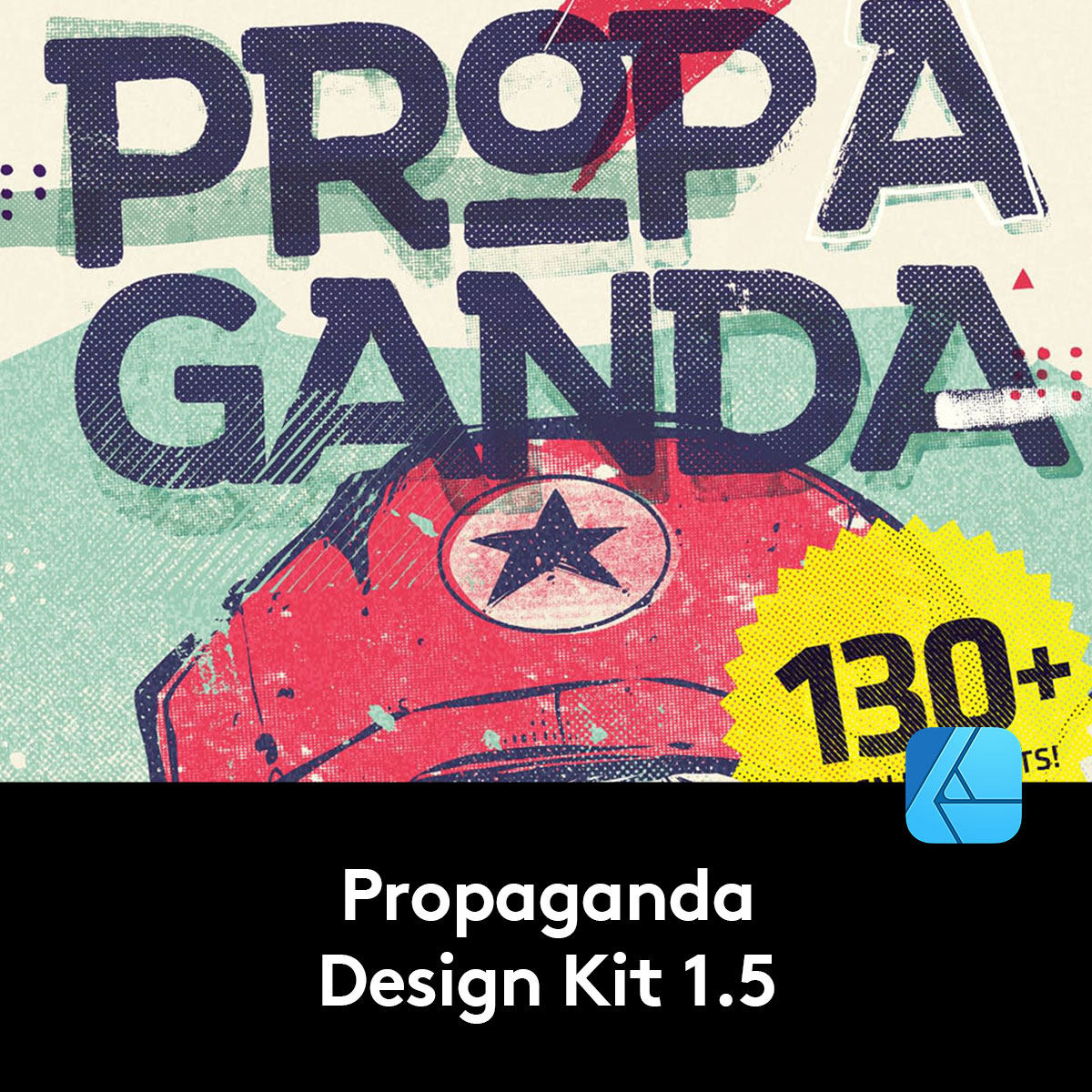 粗糙丝网印颗粒噪点艺术绘画效果Affinity Designer笔刷样式素材