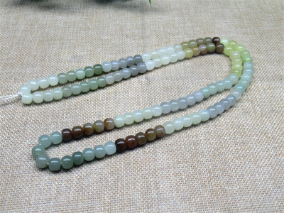 天然和田玉多宝108颗多圈手链老型珠毛衣链糖料晴水烟紫渐变项链