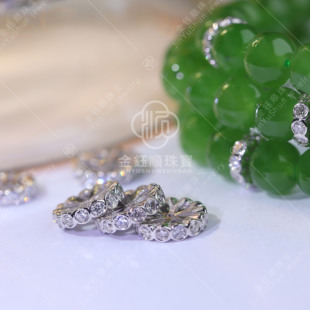 金钰顺珠宝 18K金隔片镶嵌南非钻石翡翠项链DIY隔珠配件女百搭款