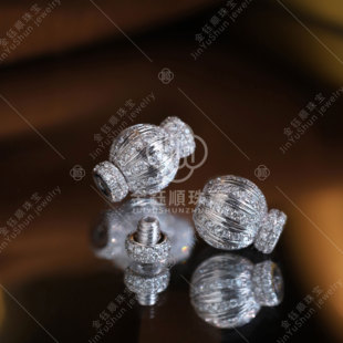 金钰顺珠链扣18K白金镶嵌钻石翡翠小米珠项链珍珠手链女百搭扣头