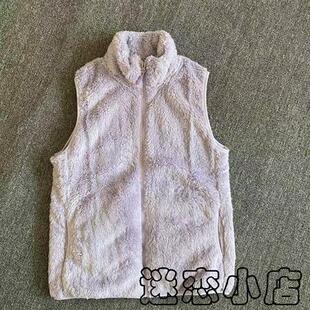 珊瑚绒马甲女秋冬加绒加厚马夹双面绒背心外穿高领保暖坎肩