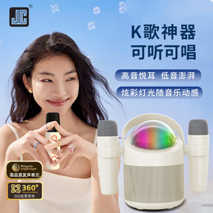 无线蓝牙双话筒多功能一体音箱家用低音炮双麦克风K歌音响立体声