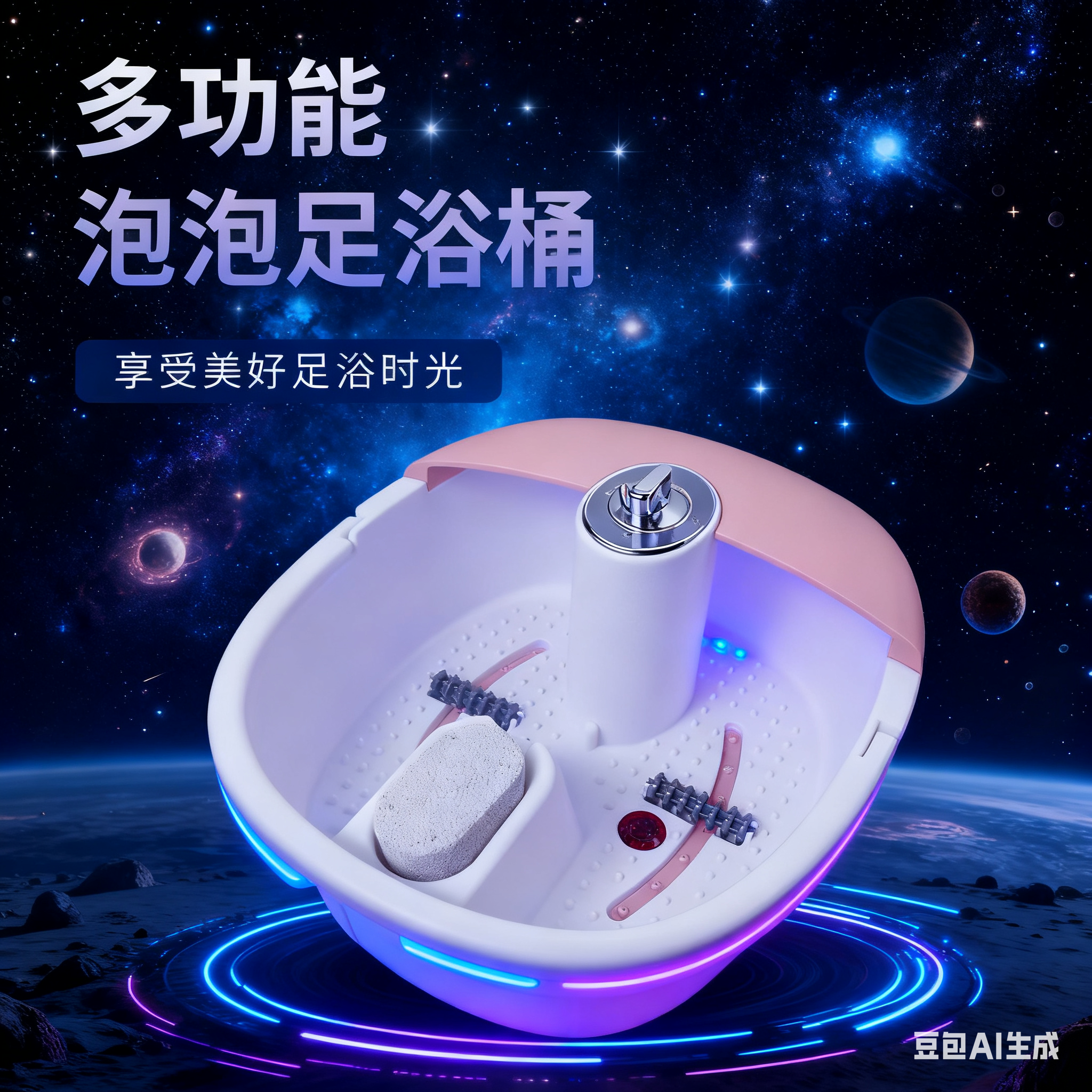 欧美电动按摩家用洗脚盆足浴足疗足部按摩器全自动加热恒温泡脚桶
