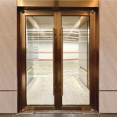 不锈钢玻璃防火门消防安全门电动感应地弹簧地轴玻璃门甲级极窄门