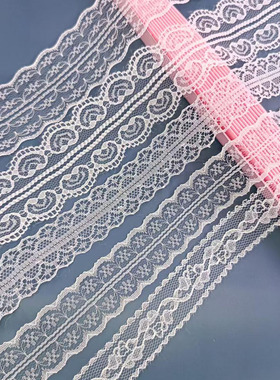 白色镂空刺绣蕾丝花边DIY手工制作蝴蝶结发饰材料礼品丝带服饰