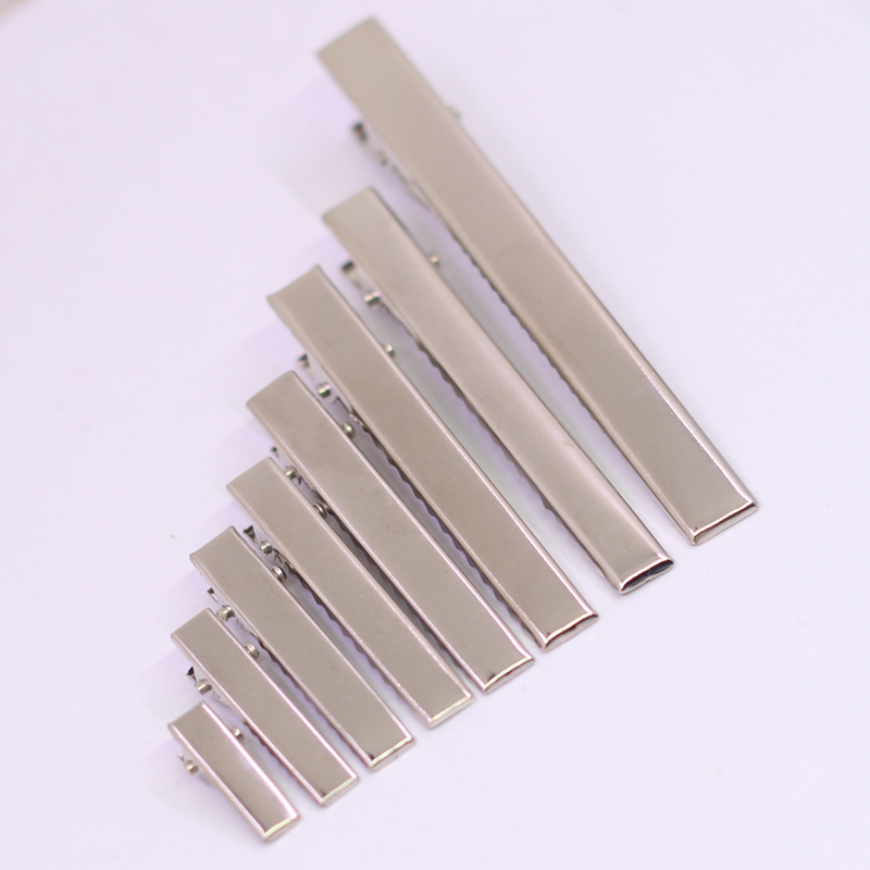 diy手工自制奶油胶发夹专用银色合金鸭嘴夹一字夹鳄鱼夹头发夹子