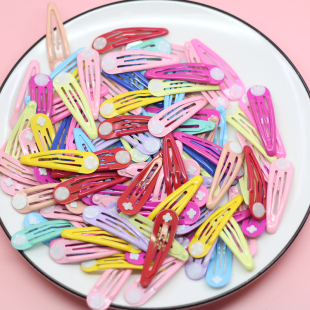 5cm带托盘垫片彩色滴油水滴夹diy高质量儿童BB夹发卡发饰配件