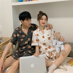 New online red cartoon bear lovers' best friend lovely home clothes pajamas suit