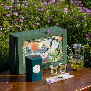 四季如春高硼硅玻璃一壶两杯龙井茶叶包装创意茶叶罐礼盒送礼家用