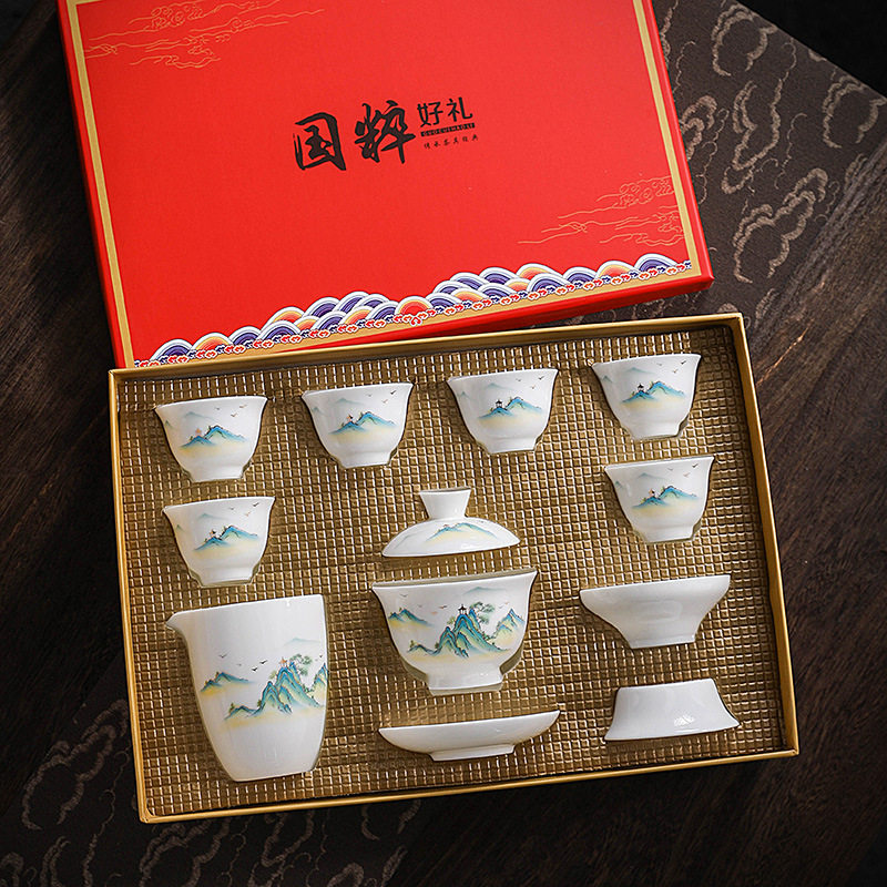 羊脂玉德化白瓷功夫茶具套装家用高档轻奢办公室茶壶茶杯盖碗陶瓷,餐饮具,功夫茶具,淘宝优惠券,粉丝福利购,淘宝优惠卷