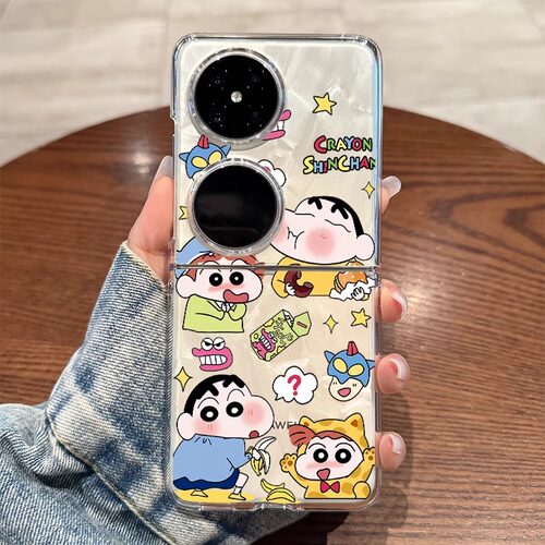 适用华为pocket2手机壳新款HW汉堡小新p60pocket折叠屏透明小清新S保护套艺术pockets时尚小众p50防摔女