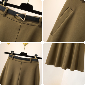 RM23102#胖妹妹大码2023秋冬季新款女装毛呢大摆裙时尚感