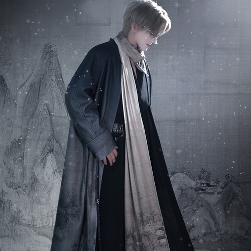 风雅司制原创千里江山图黑灰色