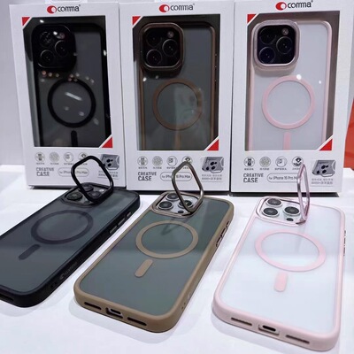 珂玛Comma逸彩隐藏支架16壳适用于苹果iPhone16 Pro Max磁吸防摔保护壳磨砂软边手机套16pro全包硬壳商务款壳